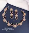 Silver And Rose Gold AD Diamond Necklace 4 Catalog
